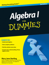 Algebra I For Dummies (eBook)